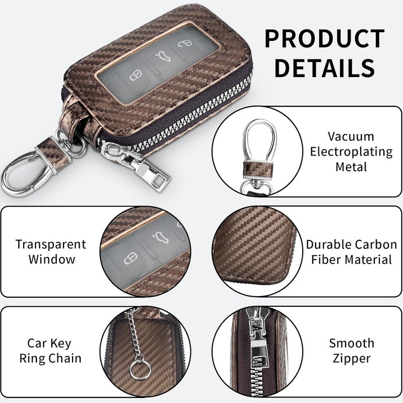 vvag Premium Car Key Fob Case Genuine Leather Car Smart Key fob Holder Car Remote Keychain Bag Universal - Image 3